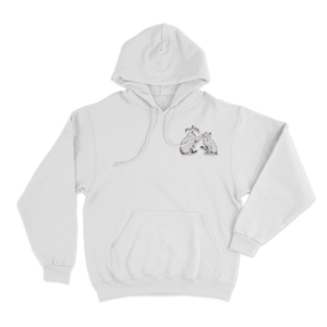 Mitski Cats Illustration Hoodie White