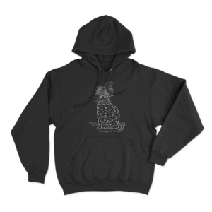 Victorian Cat Hoodie Black
