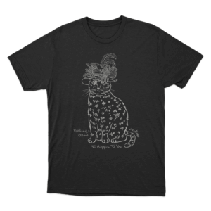 Victorian Cat T Shirt Black